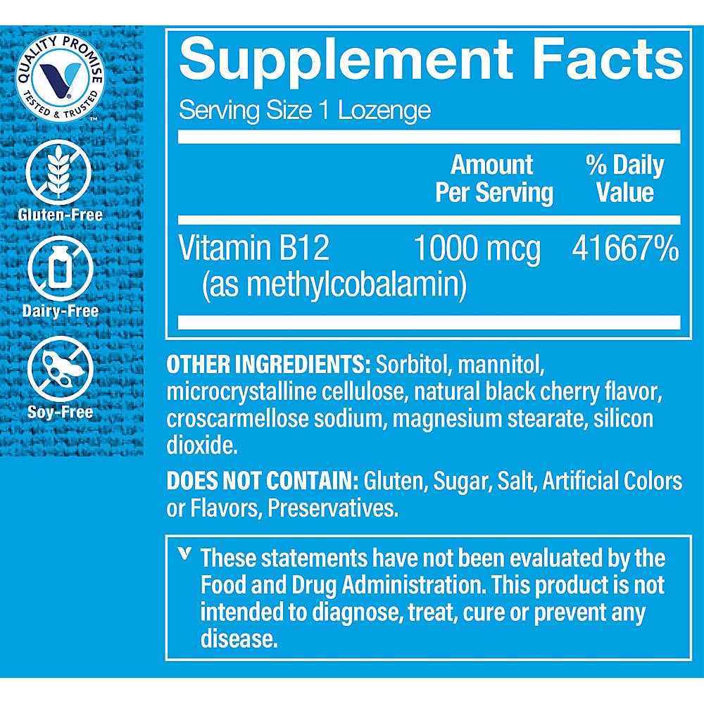 The Vitamin Shoppe Vitamin B12 1,000 MCG - 120 Lozenges - image 2