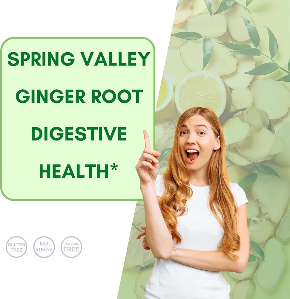 Spring Valley Ginger Root 550mg Digestive Health - 100 Vegetarian Capsules - image 2