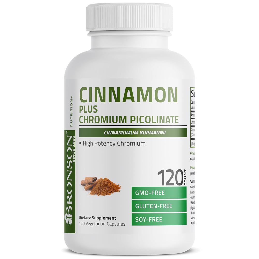 Bronson Capsule Cinnamon High Potency Chromium Soy , Gluten Free