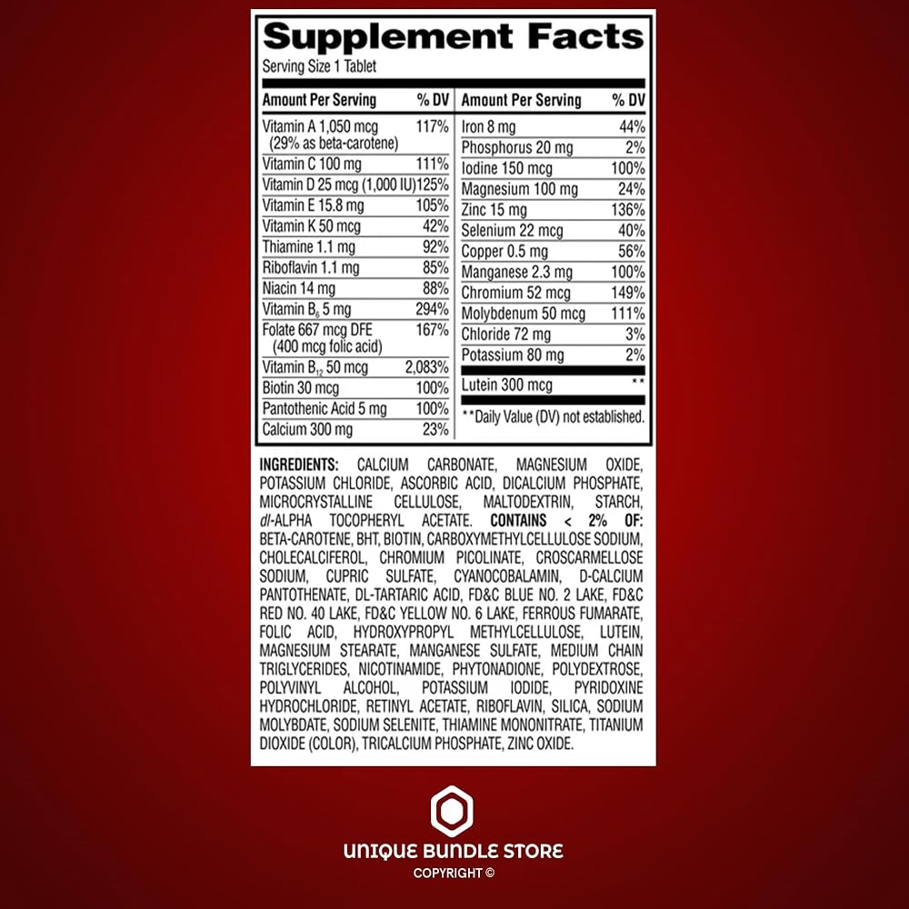 Unique Bundle Store Complete Multivitamin Adults 50 Plus