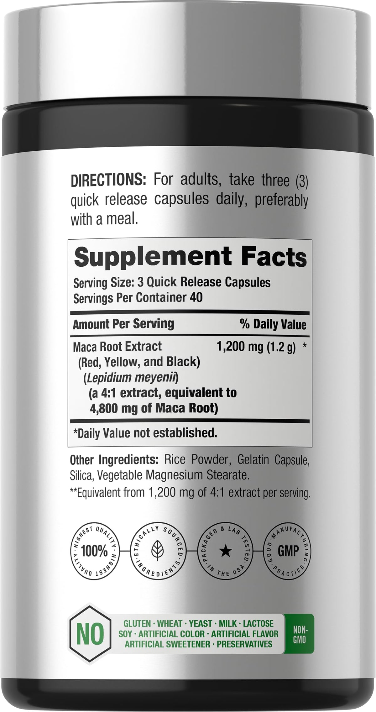 Horbäach Maca Root Capsules for Men and Women - 120 Capsules - image 2