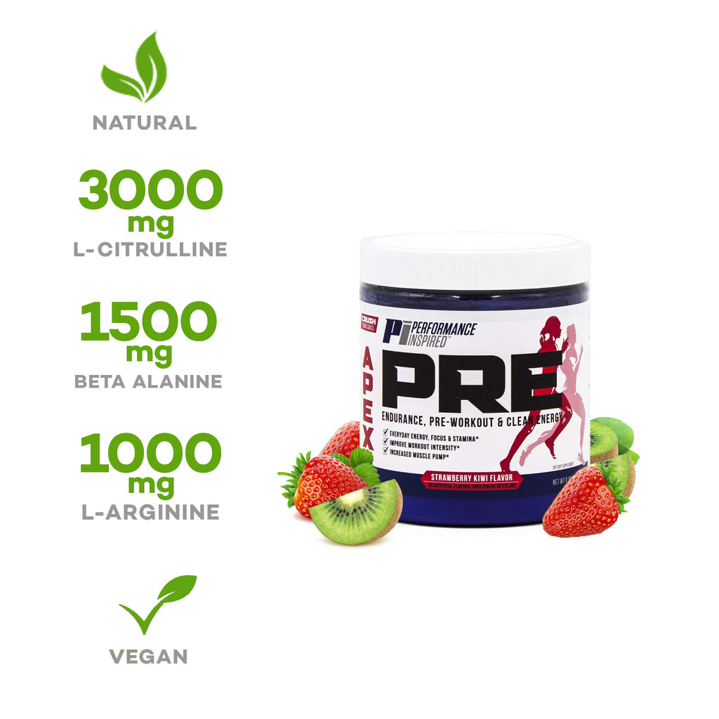 PERFORMANCE INSPIRED APEX Pre-Workout Powder Strawberry Kiwi - 1lb - image 7