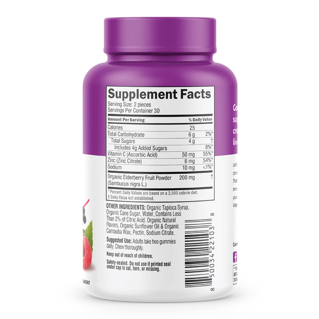 Go Organic Immune Support Elderberry Gummies - 60 Count - image 2