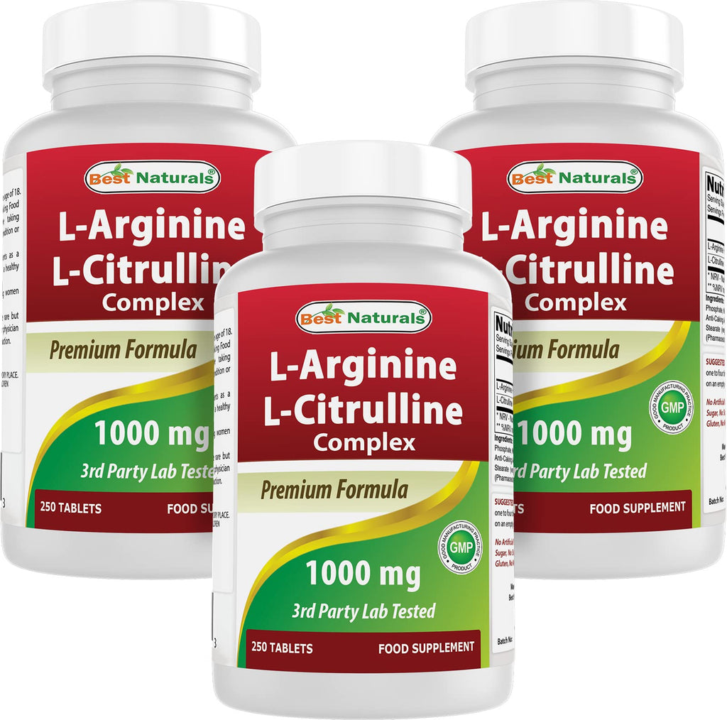Best Naturals L-Arginine L-Citruline Complex Tablets,100 mg