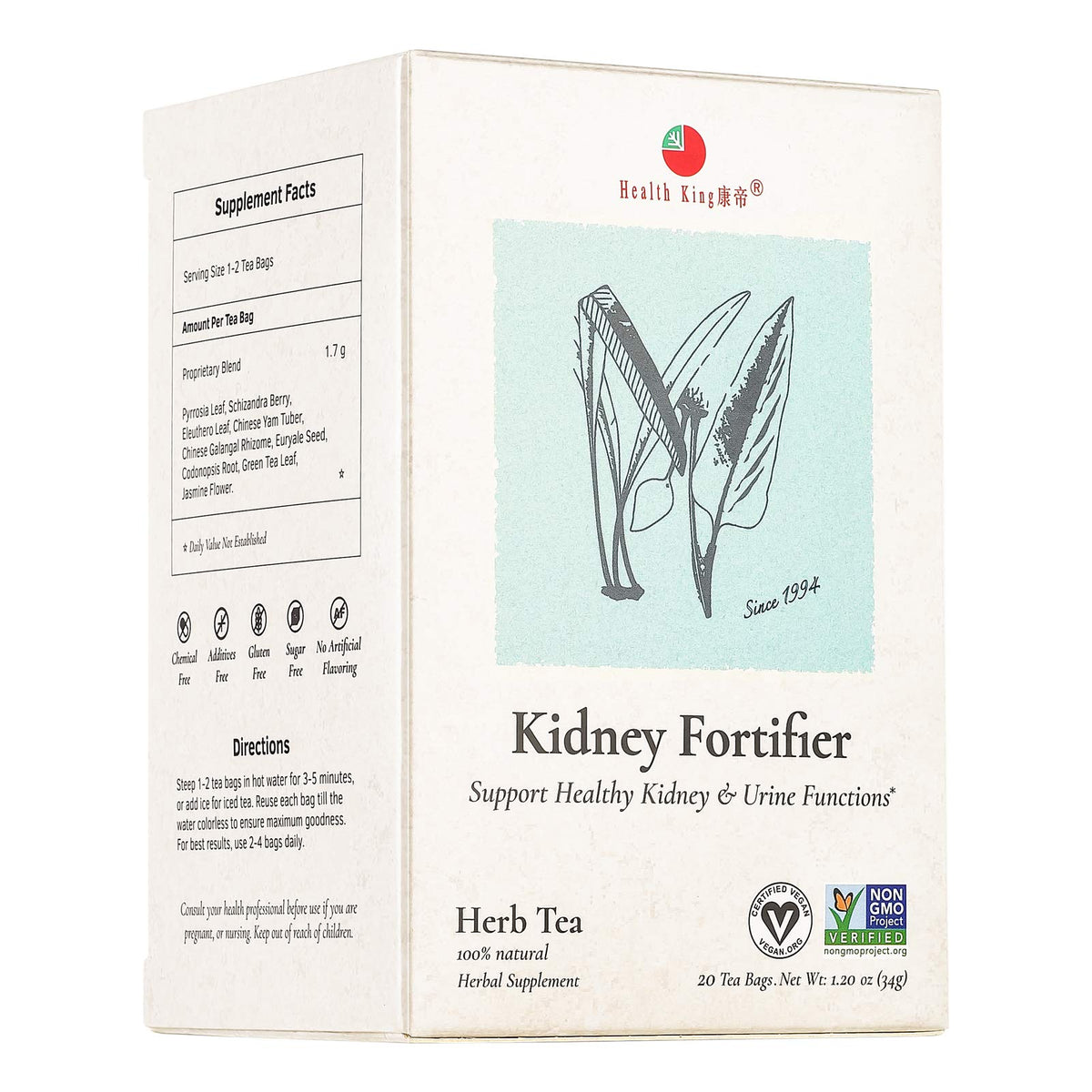 Health King Kidney Fortifier Herb Tea - 20 Teabags