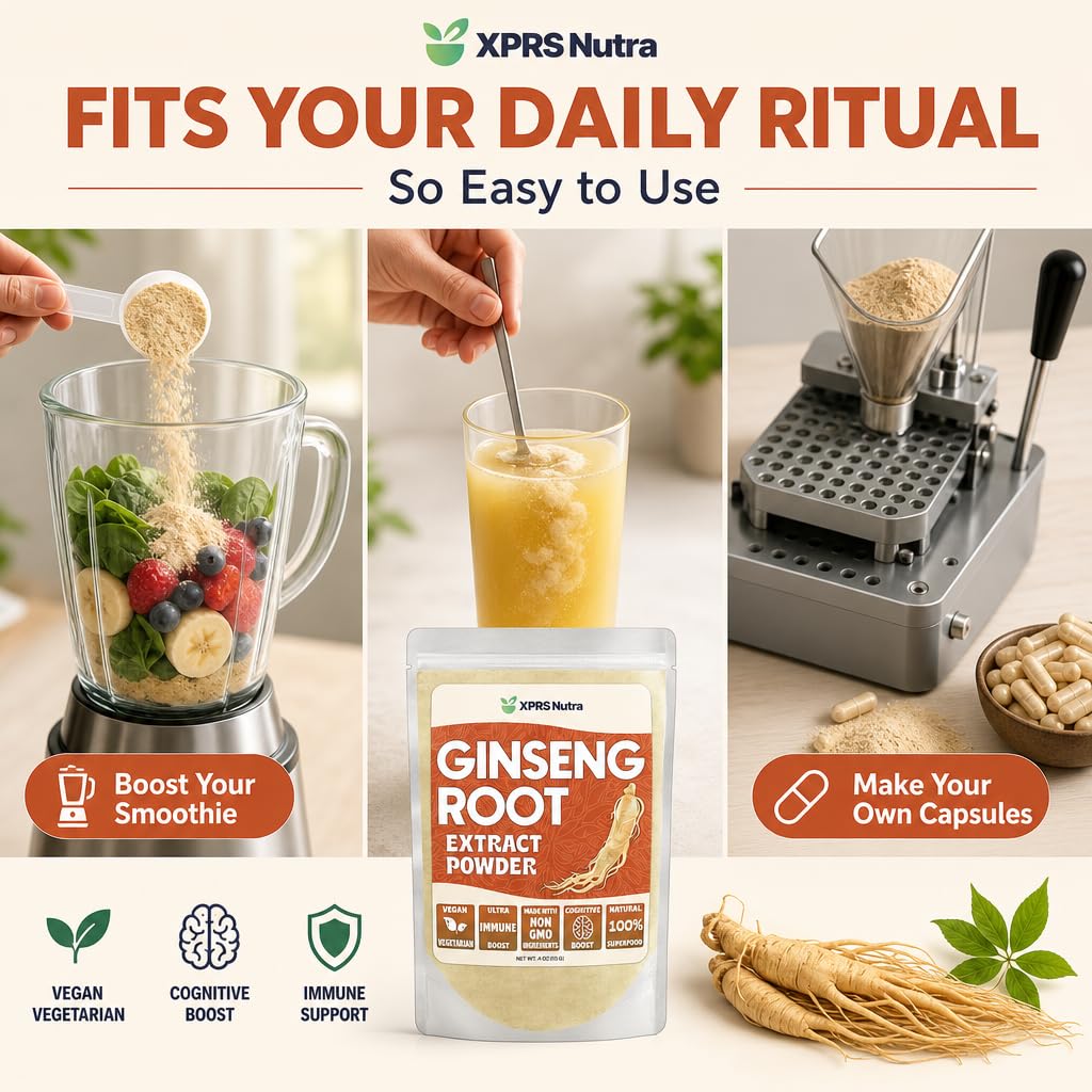 XPRS Nutra Ginseng Root Extract Powder - Ginseng Powder Supports