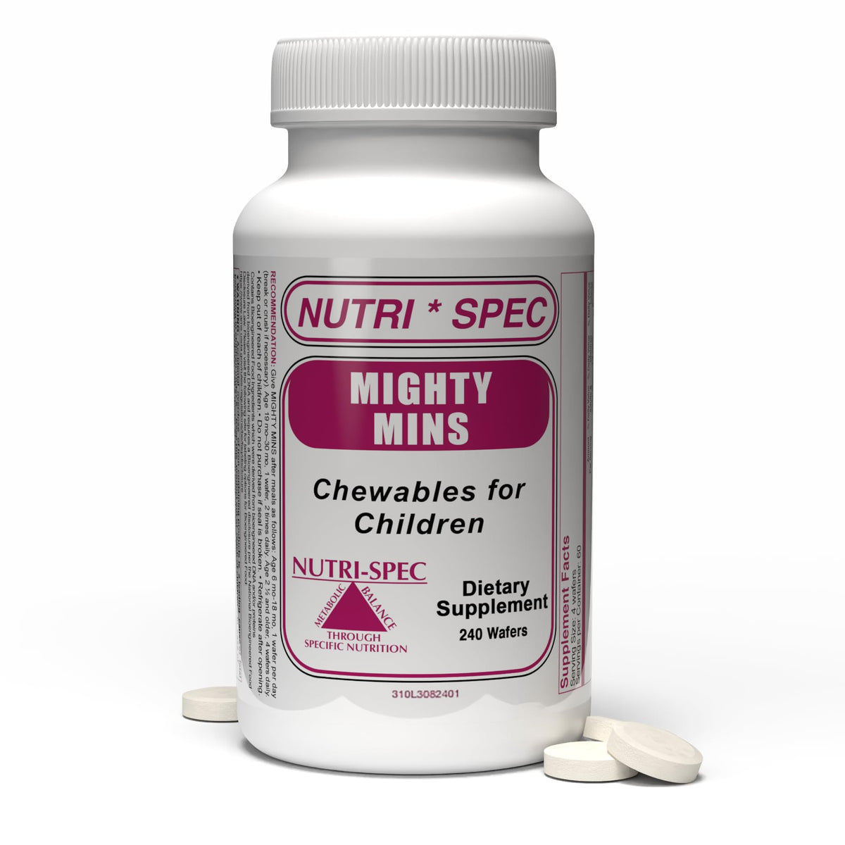 Nutri-Spec Mighty-Mins Multivitamin for Kids with Iron - 240 Wafers