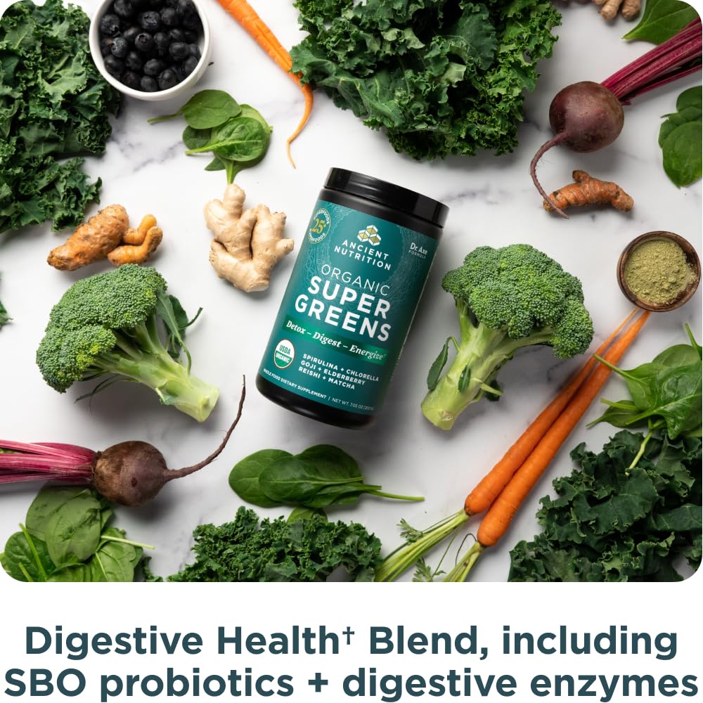 Ancient Nutrition Organic Super Greens Powder with Probiotics - 25 Servings - image 7