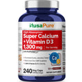NusaPure Super Calcium with Vitamin D3 1300 mg - 240 Capsules