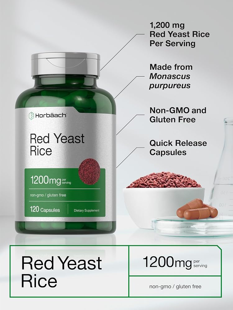 Horbäach Red Yeast Rice 1200 mg - 120 Capsules - image 4