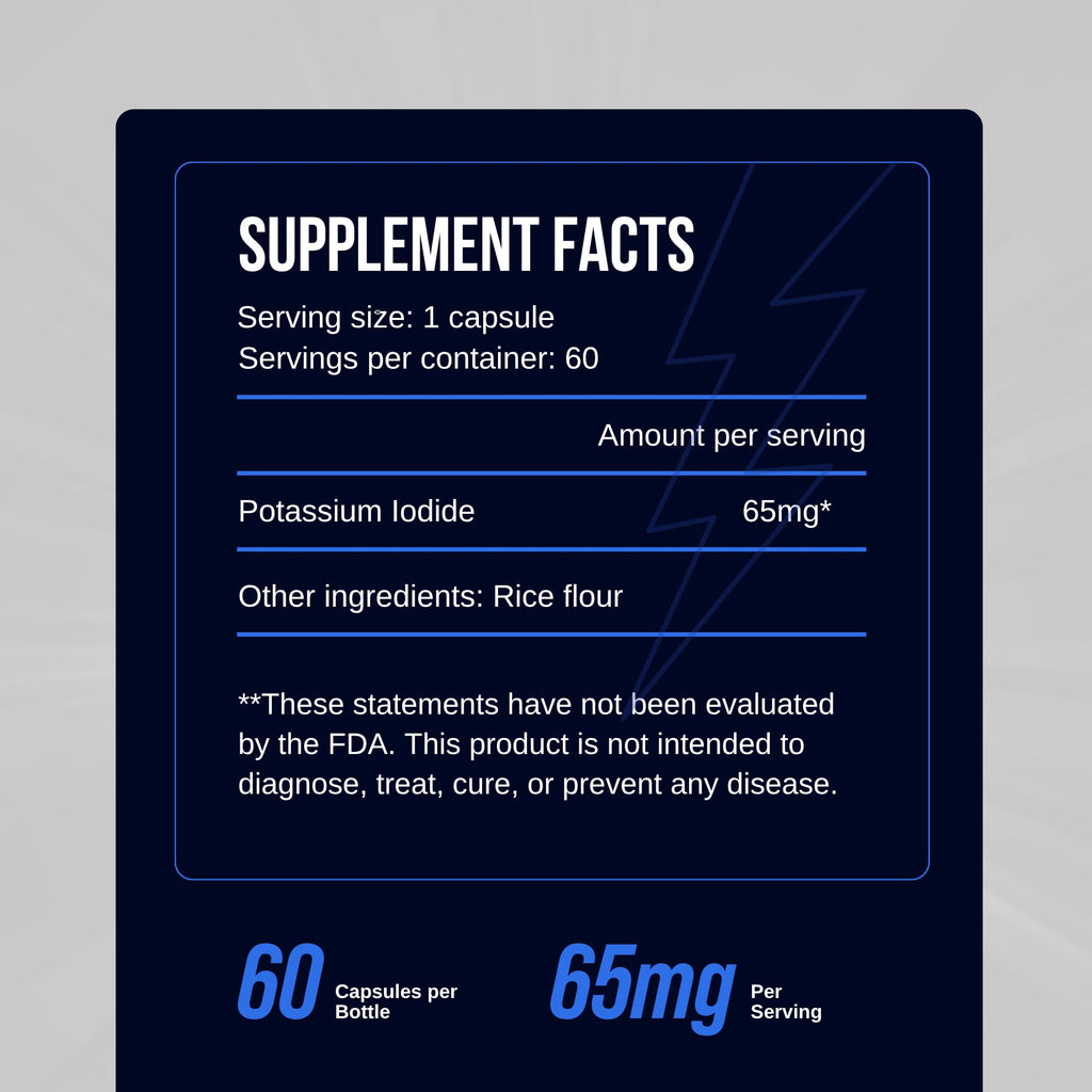 PSS5 Potassium Iodide 65mg Thyroid Support - 60 Capsules - image 5