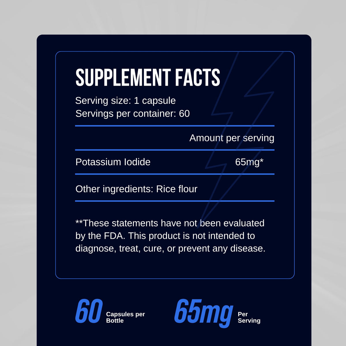 PSS5 Potassium Iodide 65mg Thyroid Support - 60 Capsules - image 5