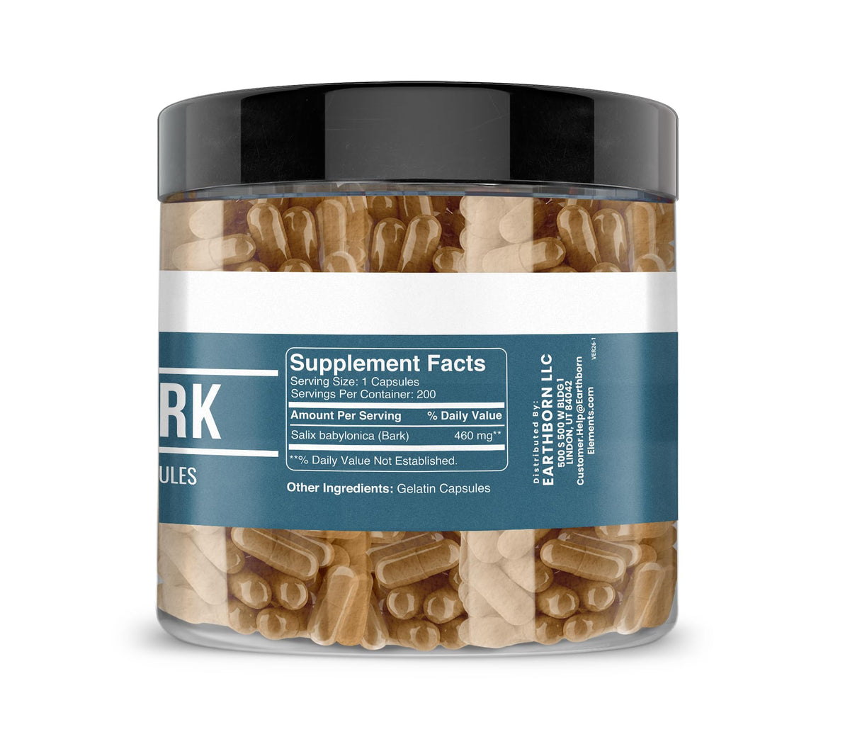 Earthborn Elements Willow Bark Extract - 200 Capsules - image 2