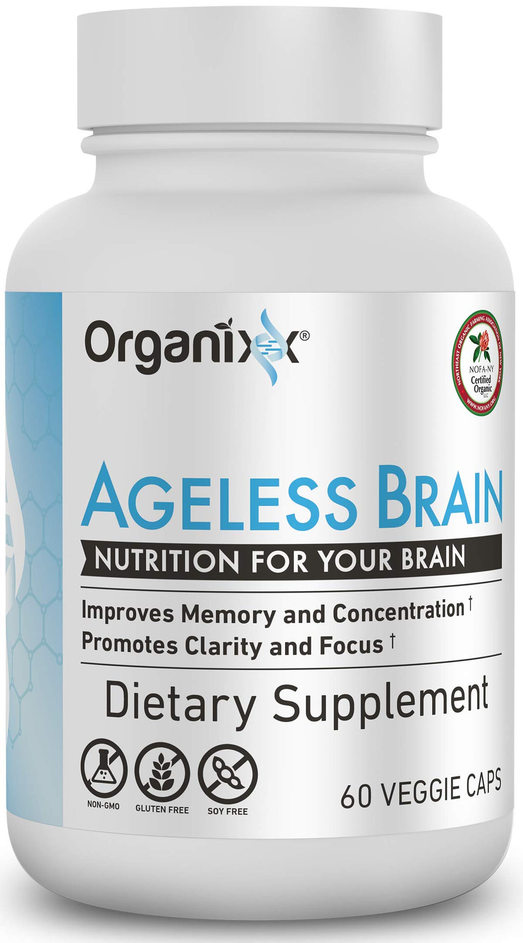 Organixx Ageless Brain Focus & Clarity Supplement - 60 Capsules