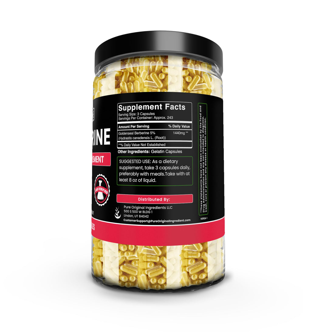 Pure Original Ingredients Berberine (730 Capsules) No Magnesium Or