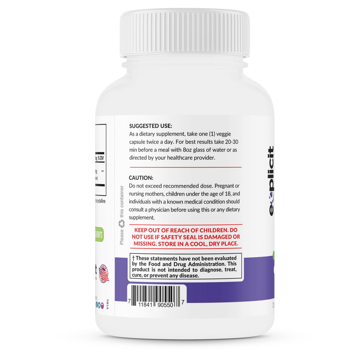eXplicit Supplements Resveratrol 600mg Antioxidant - 60 Capsules - image 6