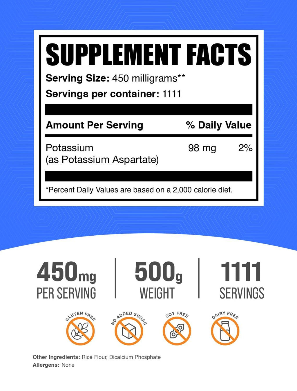 BulkSupplements.com Potassium Aspartate Powder