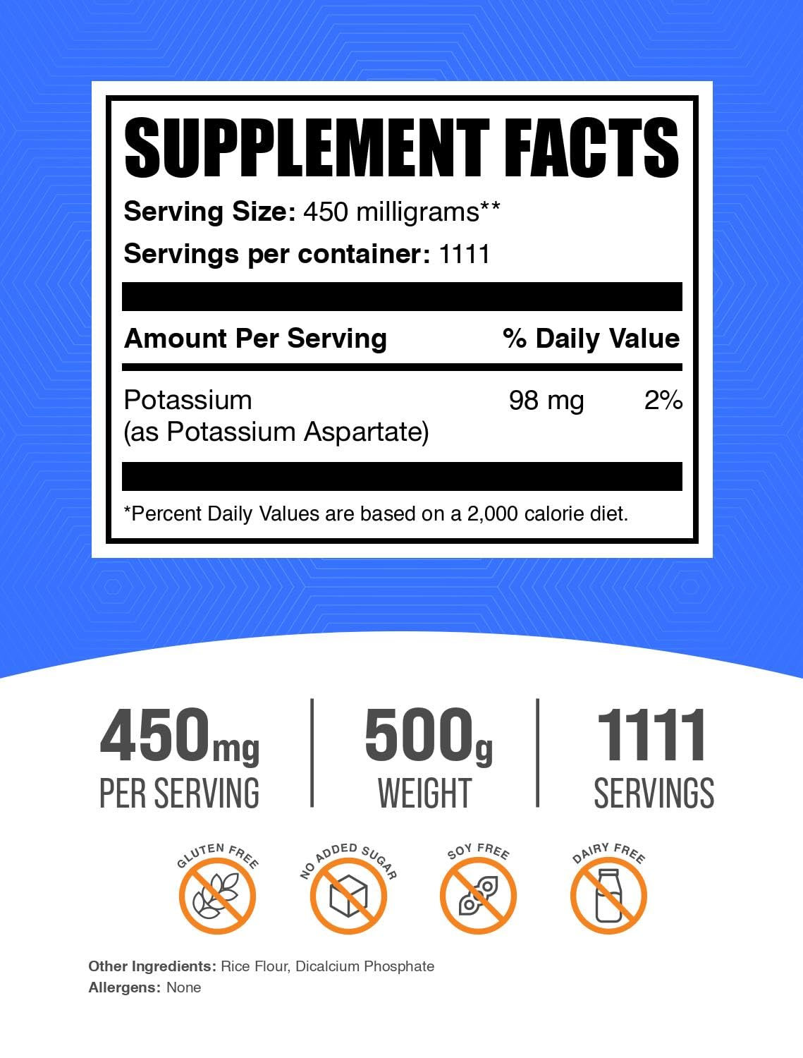 BulkSupplements.com Potassium Aspartate Powder