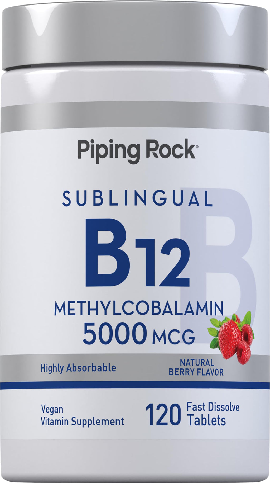 Piping Rock B12 Vitamin 5000 mcg - 120 Tablets