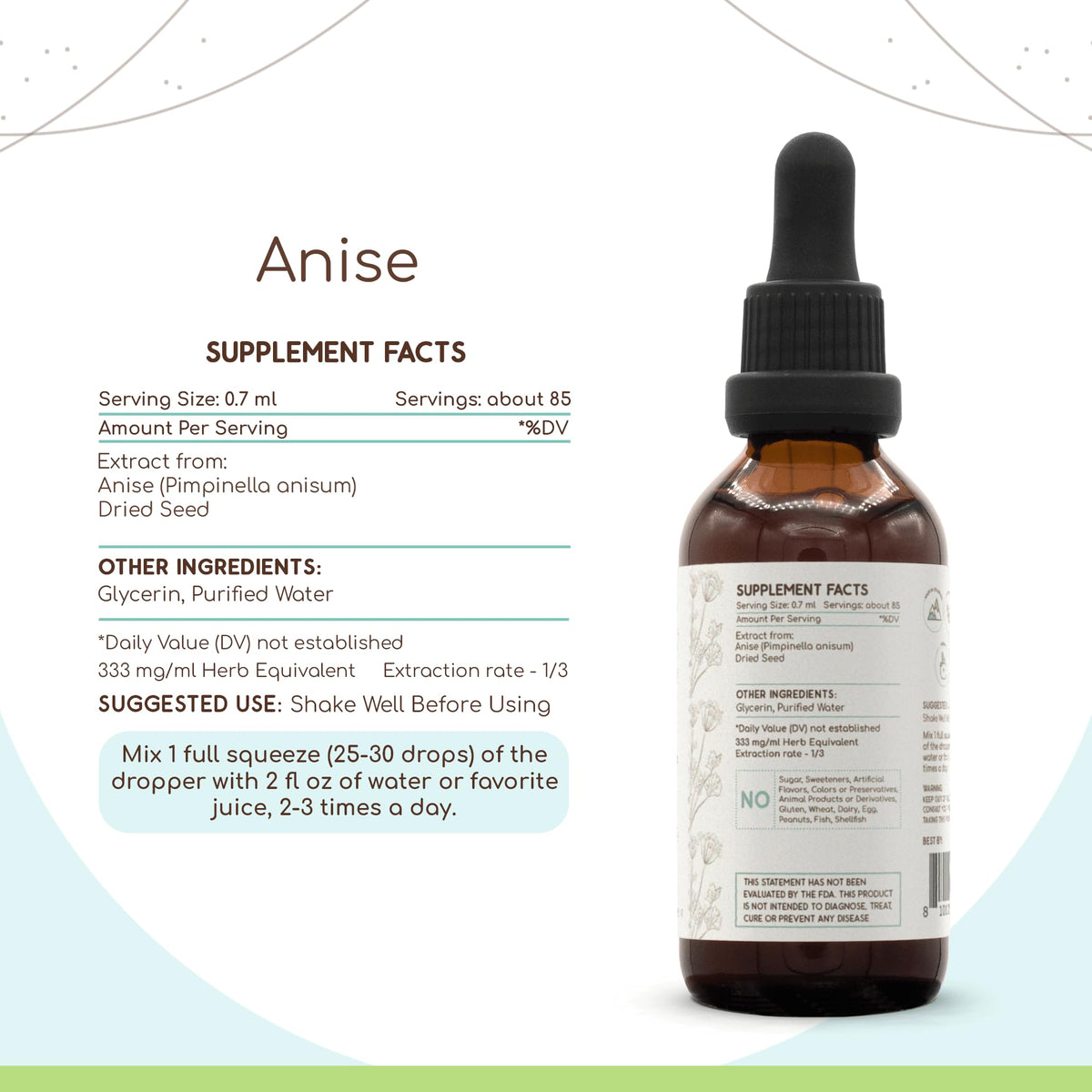 HerbEra Anise Alcohol-Free Herbal Extract Tincture