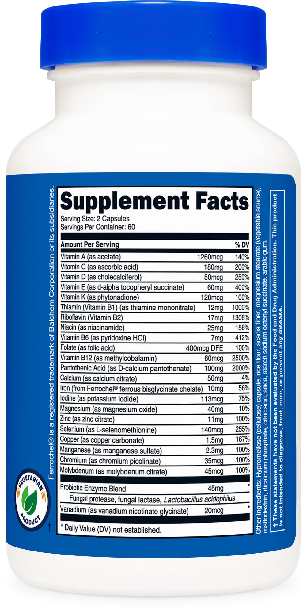 Nutricost Multivitamin with Probiotics - 120 Vegetarian Capsules - image 5