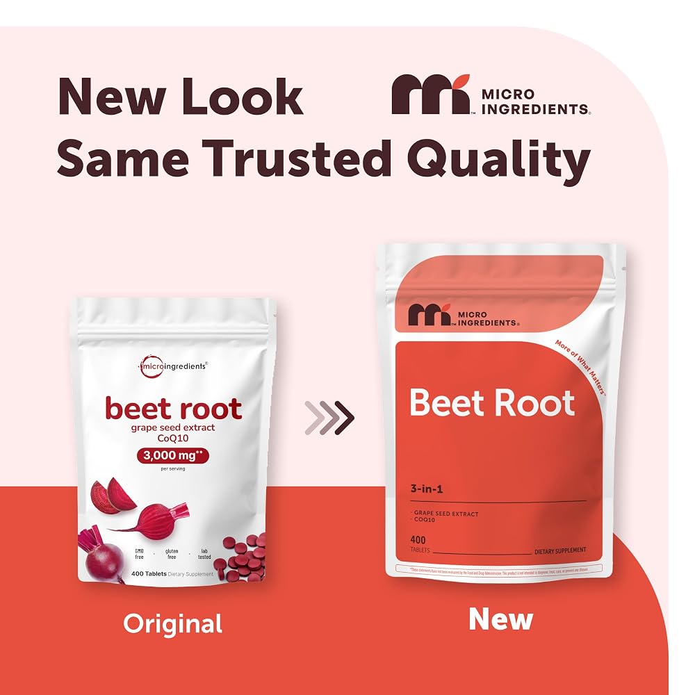Micro Ingredients Beet Root with Grape Seed Extract & CoQ10 - 400 Tablets - image 2