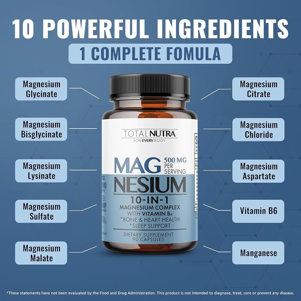 Total Nutra 10-in-1 Magnesium 500 mg for Sleep - 90 Capsules - image 2