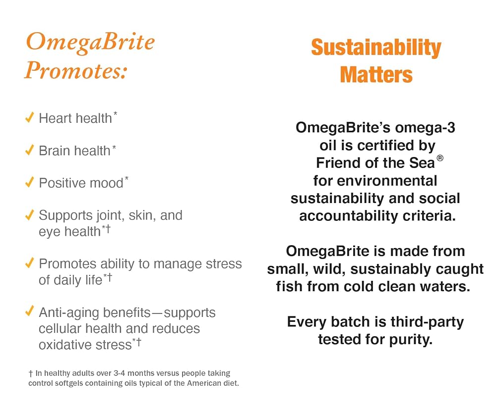 OmegaBrite 7010MD Advanced Omega-3 Formula - 60 Softgels - image 3