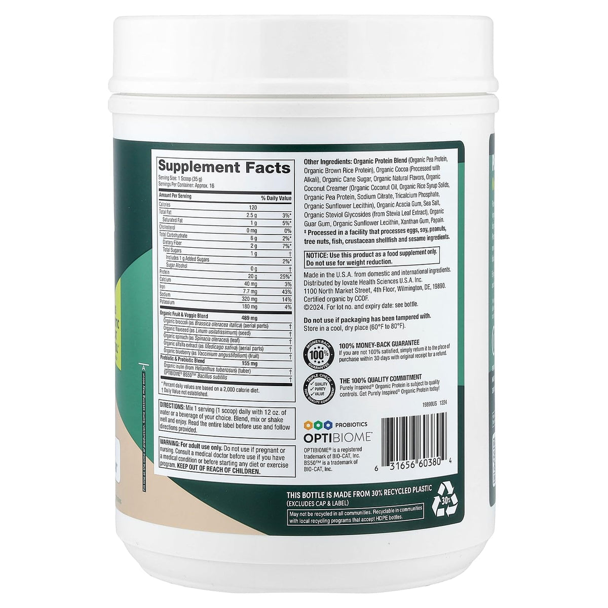 Purely Inspired Organic Protein Shake Powder Plant-Based - 1.35 lbs - image 2