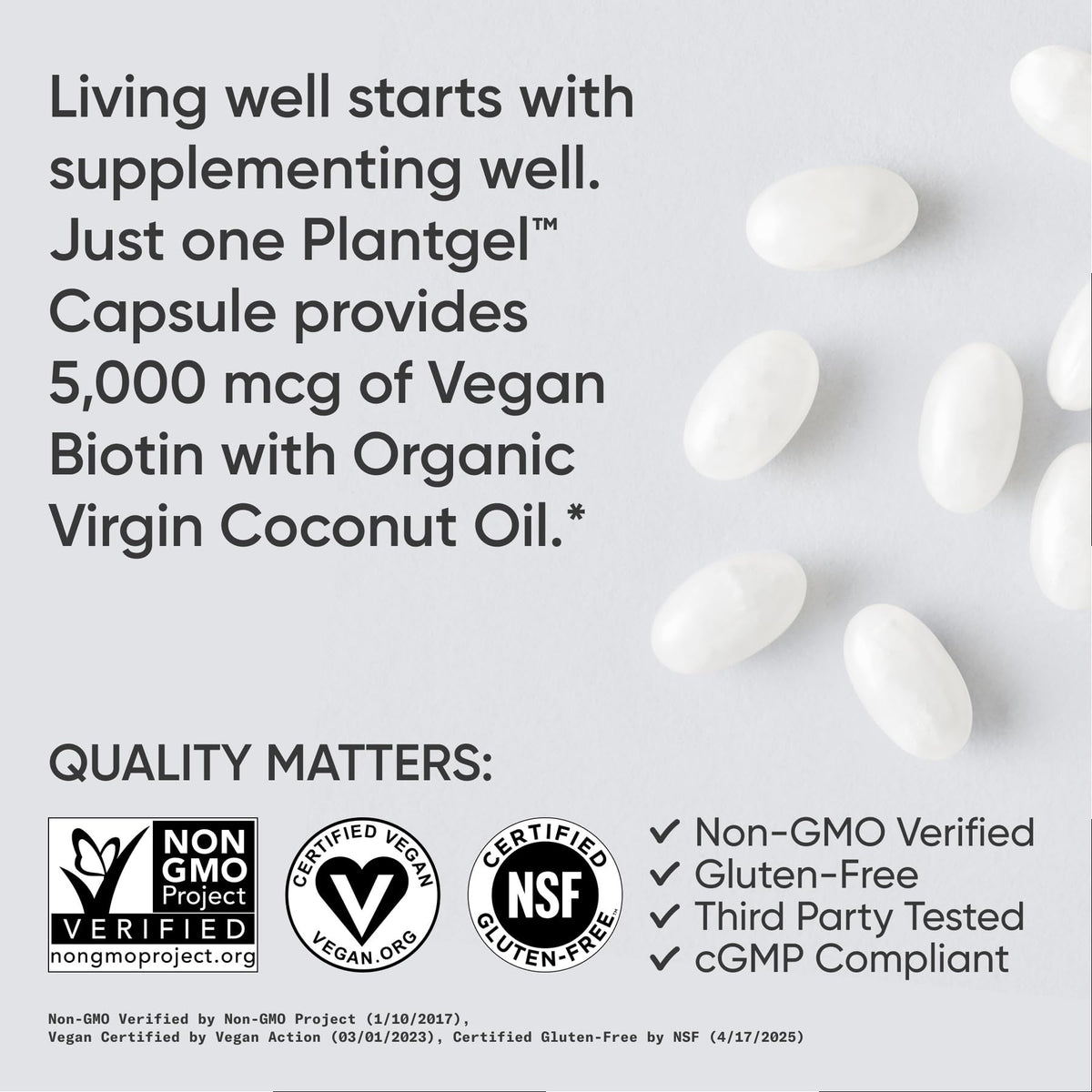 Sports Research Biotin 5,000mcg with Coconut Oil - 30 Softgels - image 4