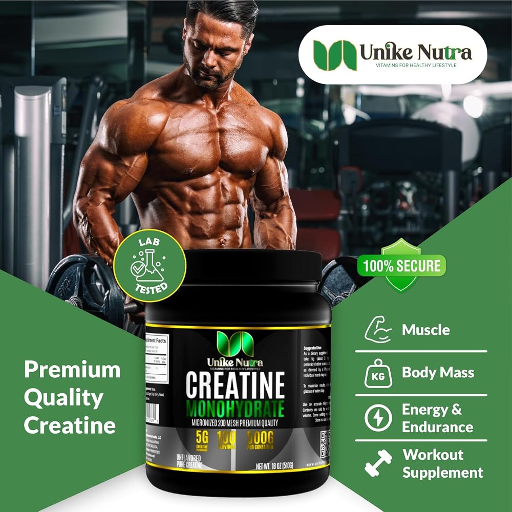 Unike Nutra Pure Creatine Monohydrate Powder - 500g - image 3