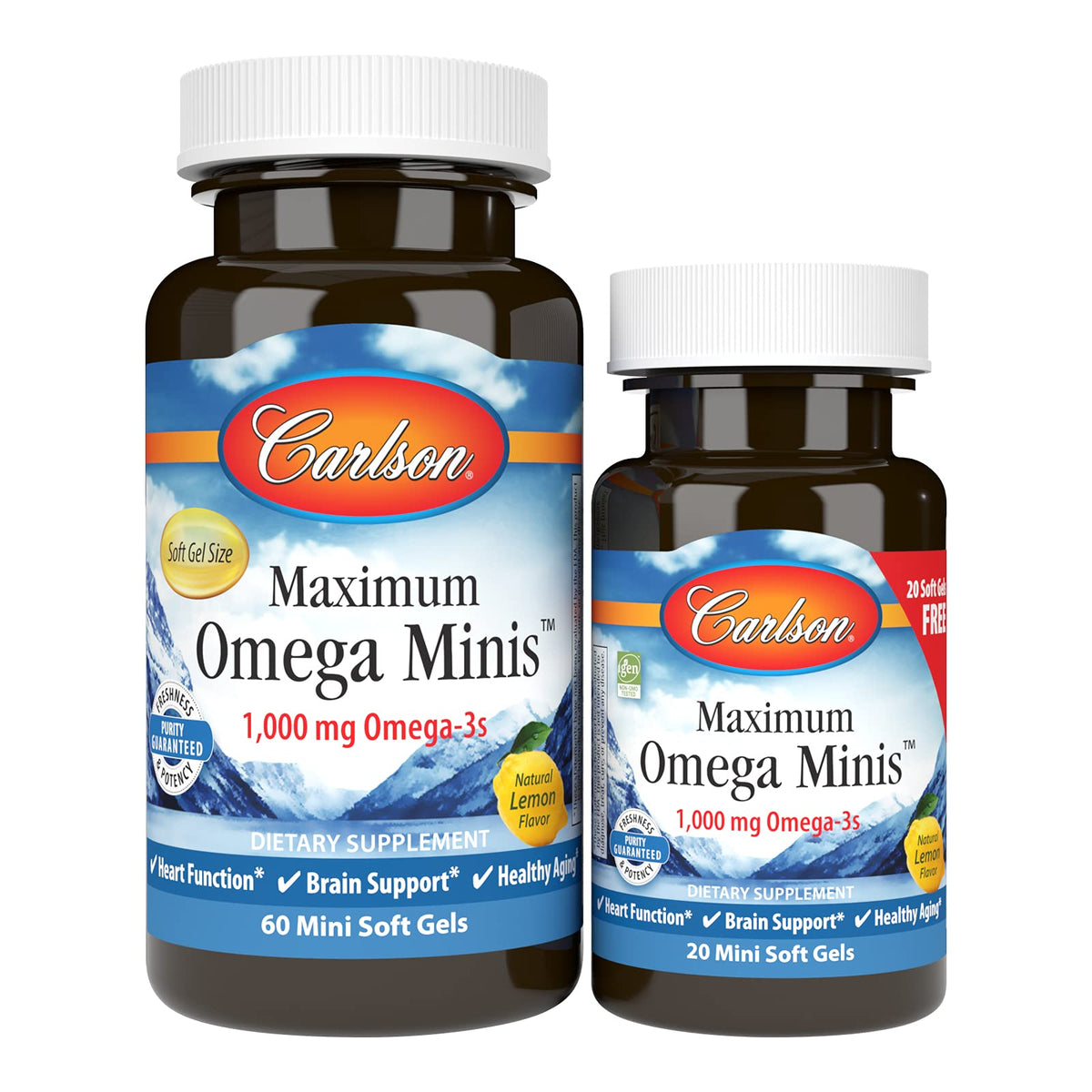 Carlson Maximum Omega Minis 1000 mg Omega-3 - 60 Softgels