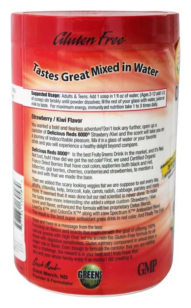 Greens World Delicious Reds 8000 Strawberry-Kiwi - 10.6 oz - image 4