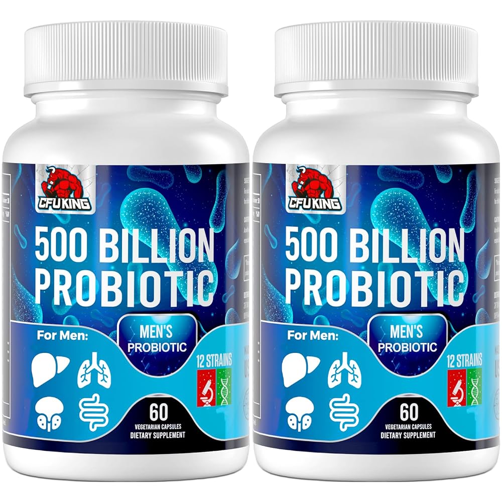 CFUKING Probiotics for Men 500 Billion CFUs 12 Strains - 120 Capsules