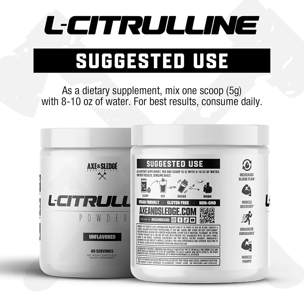 Axe & Sledge Basics Citrulline L-Citrulline Powder - 40 Servings - image 4