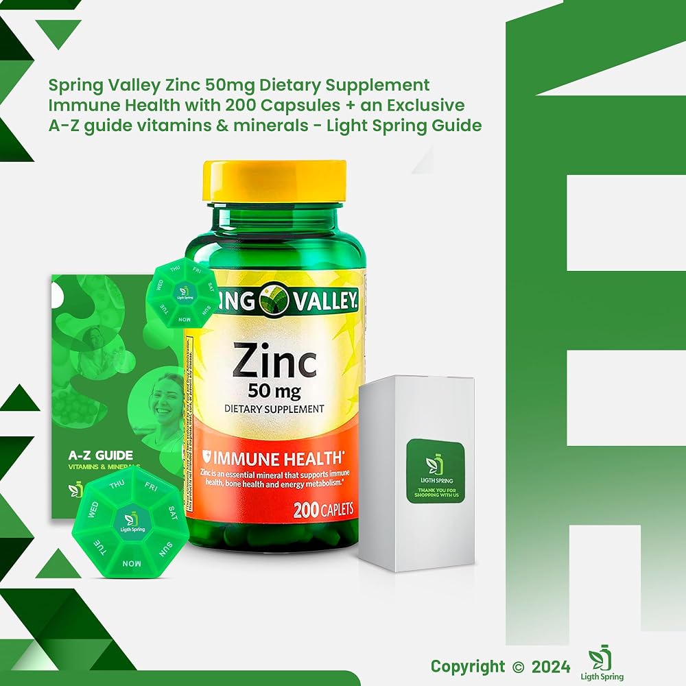 LightSpring Zinc Supplement 50mg Immune Support - 200 Capsules - image 2