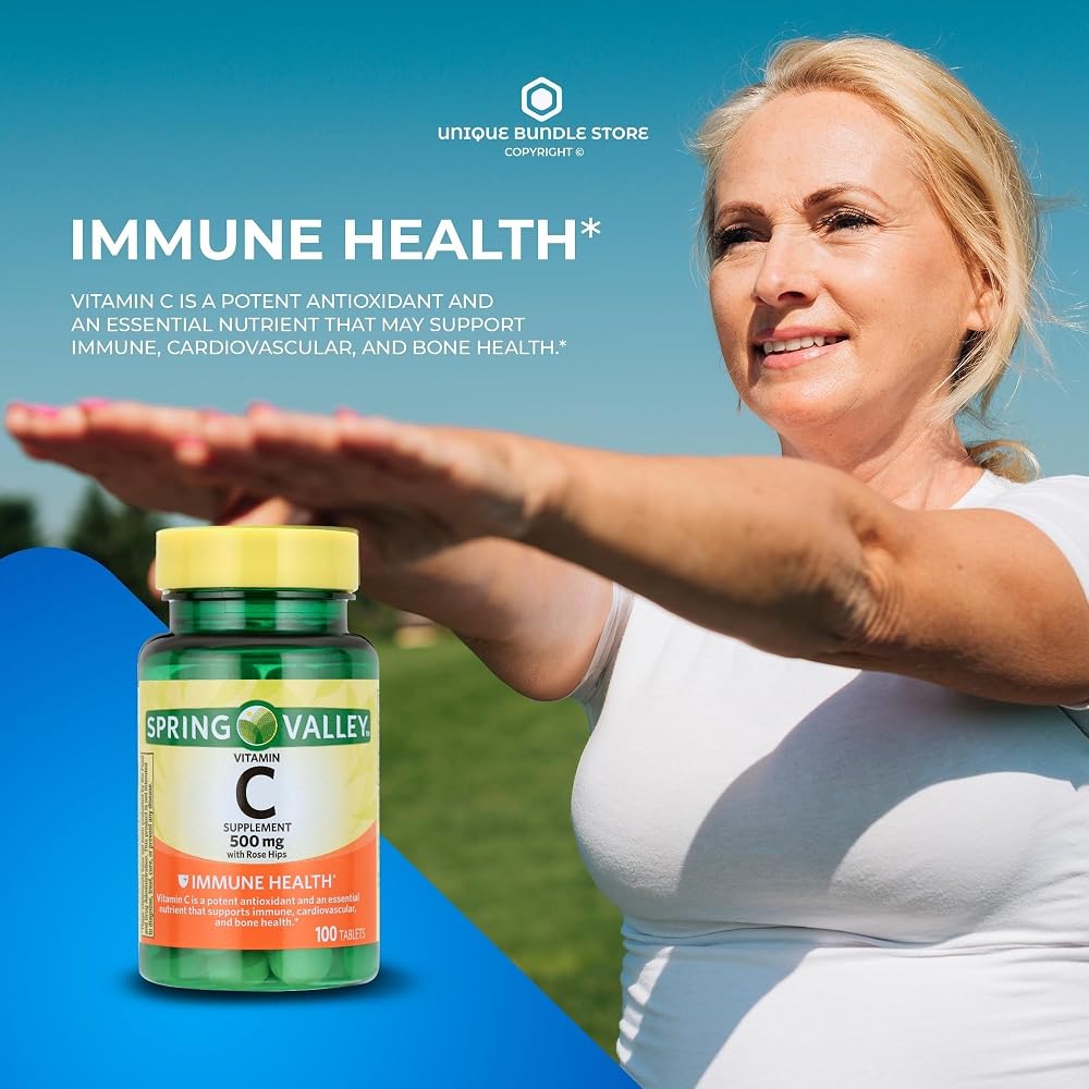 Unique Bundle Store Vitamin C 500MG with Rose HIPS