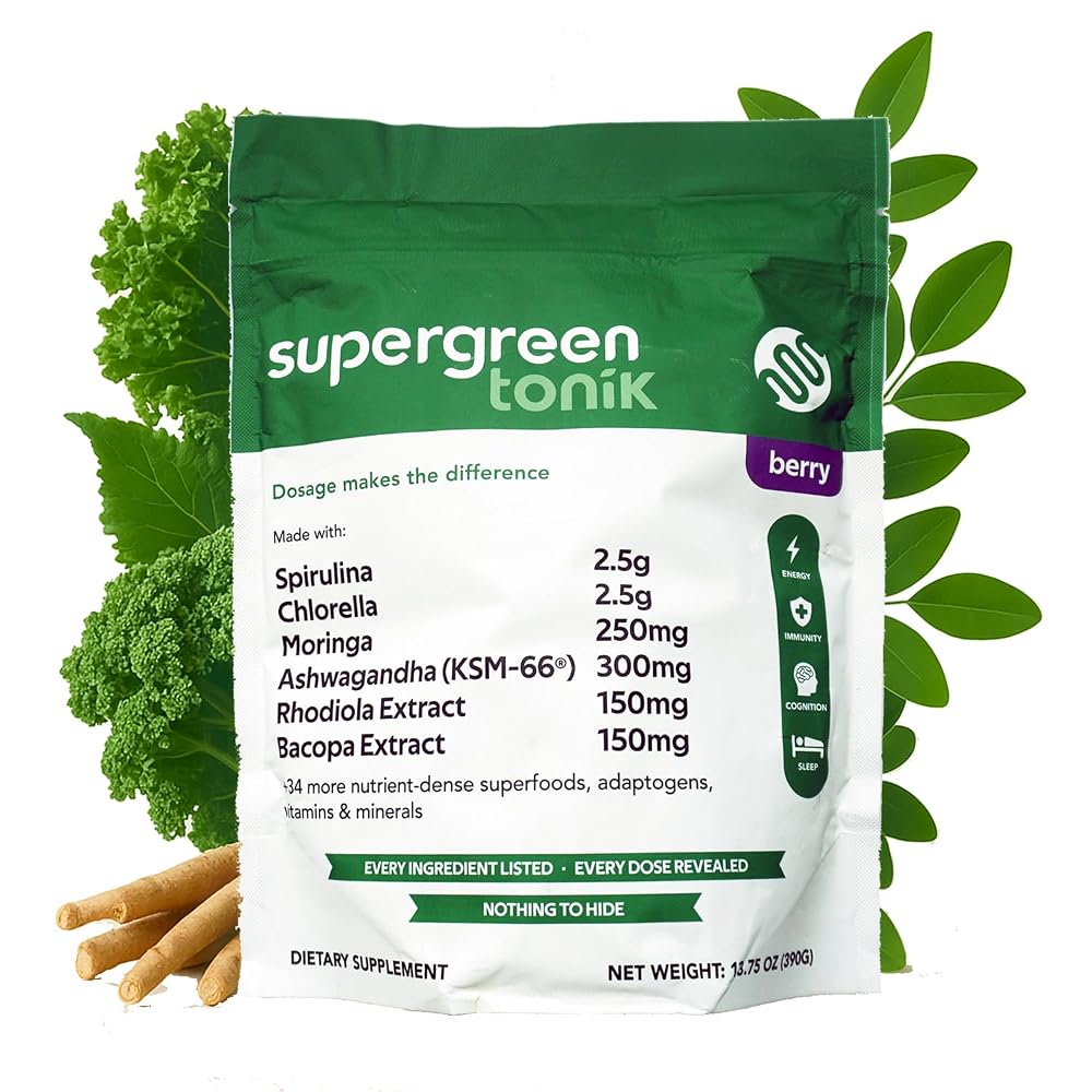 Supergreen Tonik Natural Greens 40 Superfood Powder - 13.3 oz