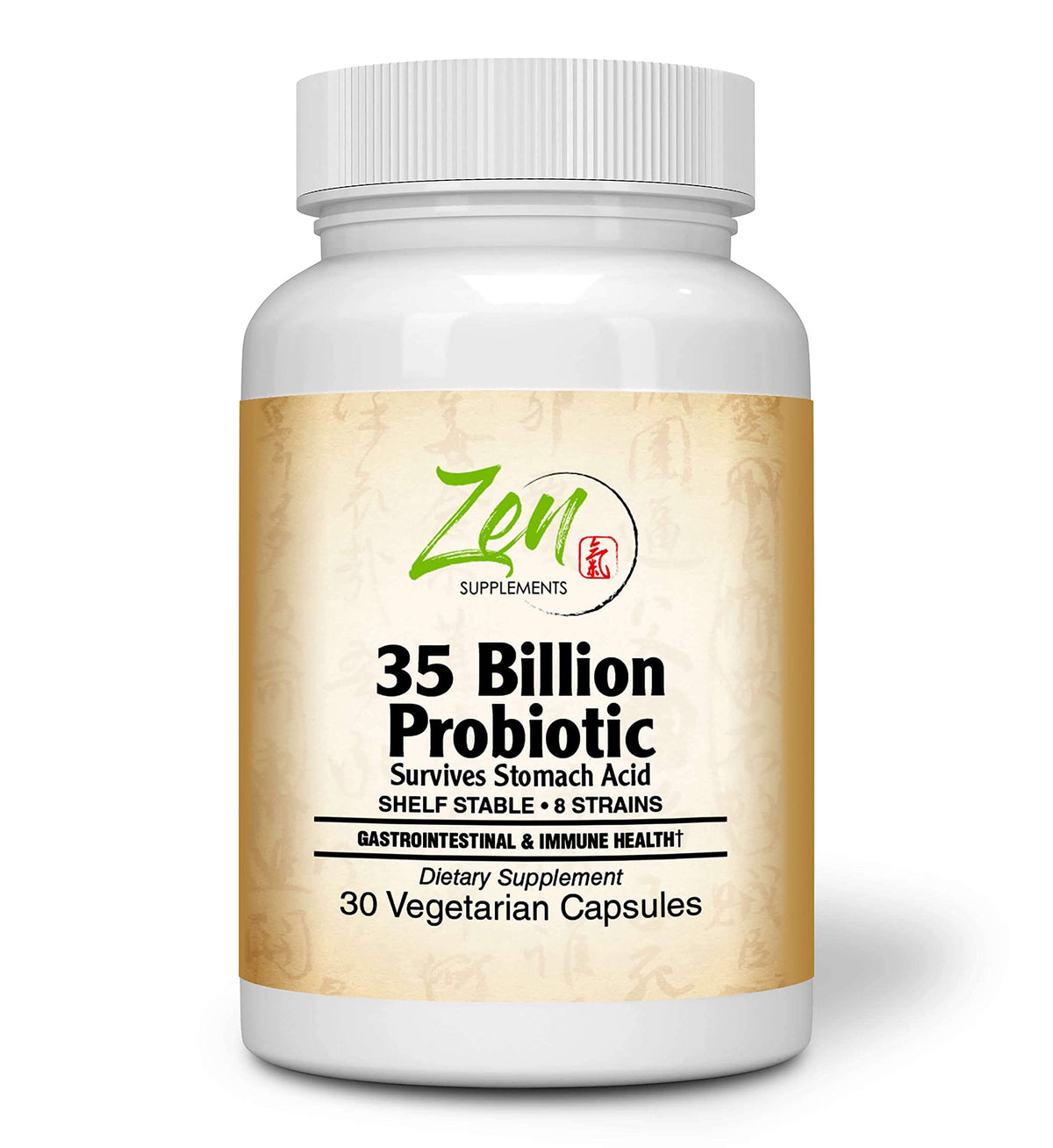 Zen Supplements 35 Billion Probiotic CFU 8 Strains - 30 Vegetarian Capsules