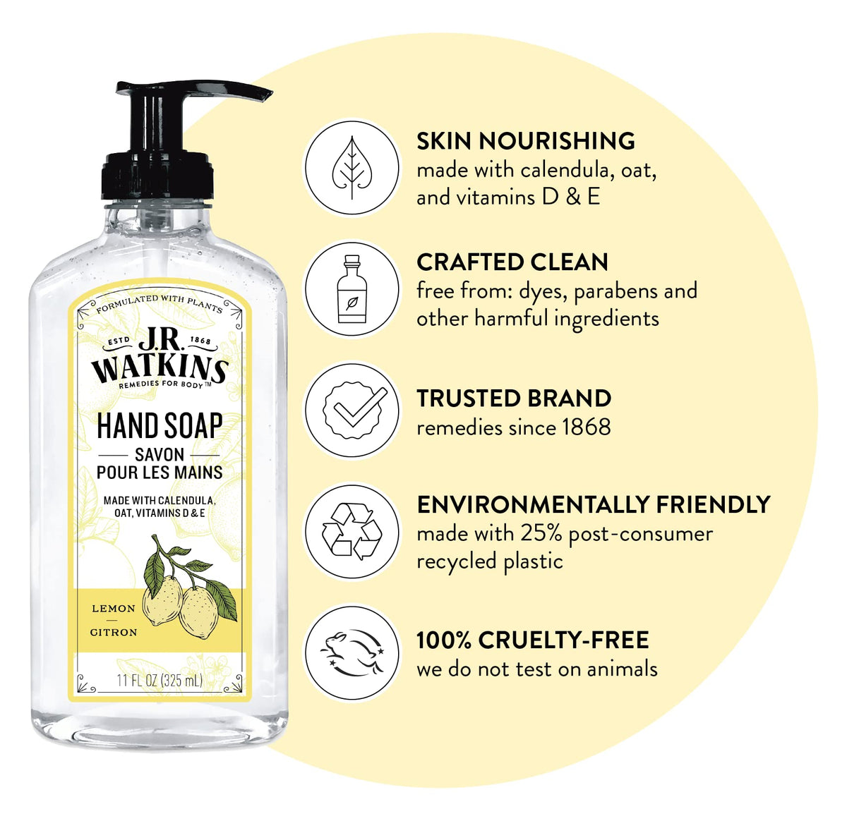 J.R. Watkins Naturals Lemon Hand Soap - 11 oz - image 3