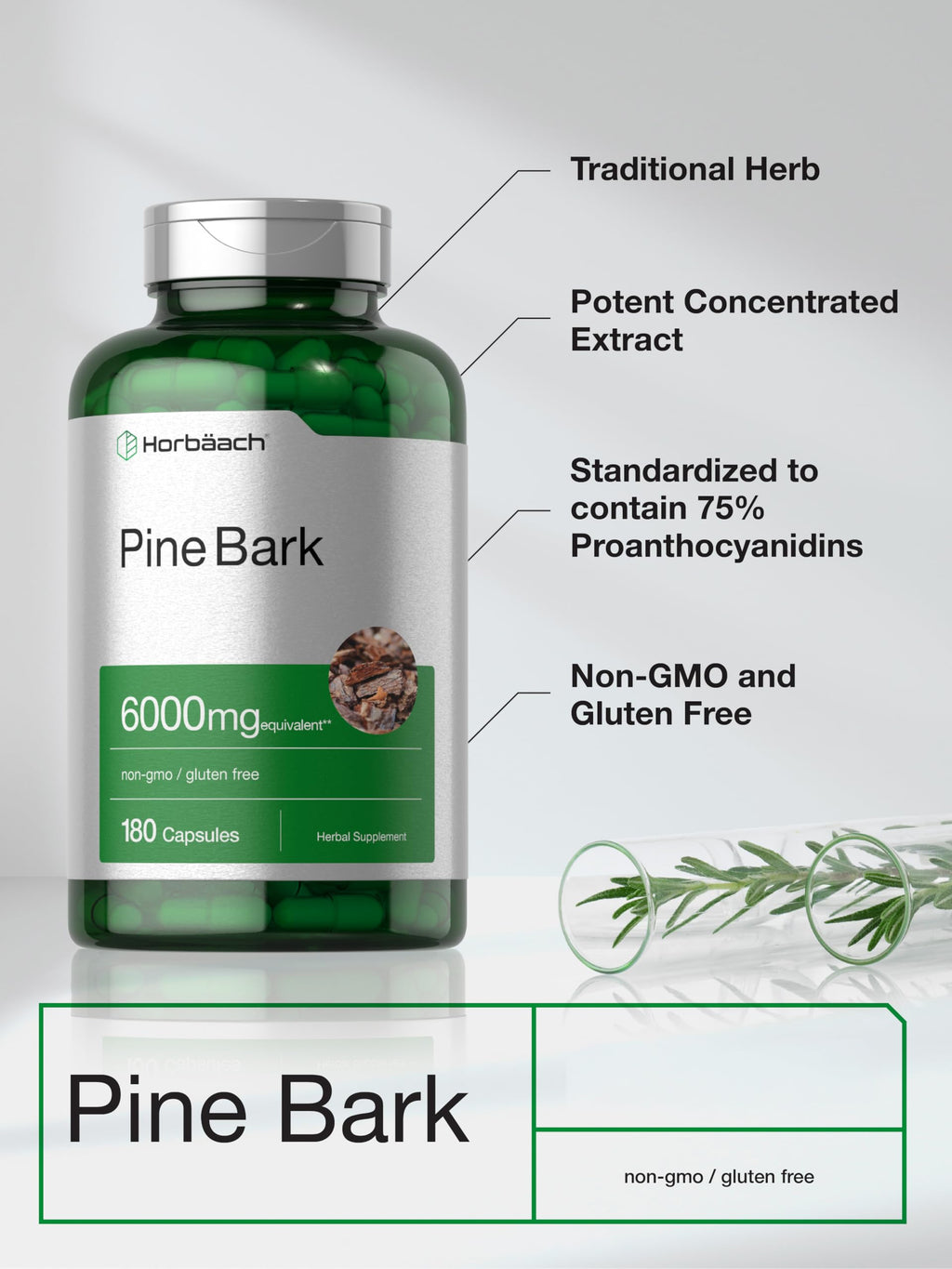 Horbäach Pine Bark Extract - 180 Capsules - image 4
