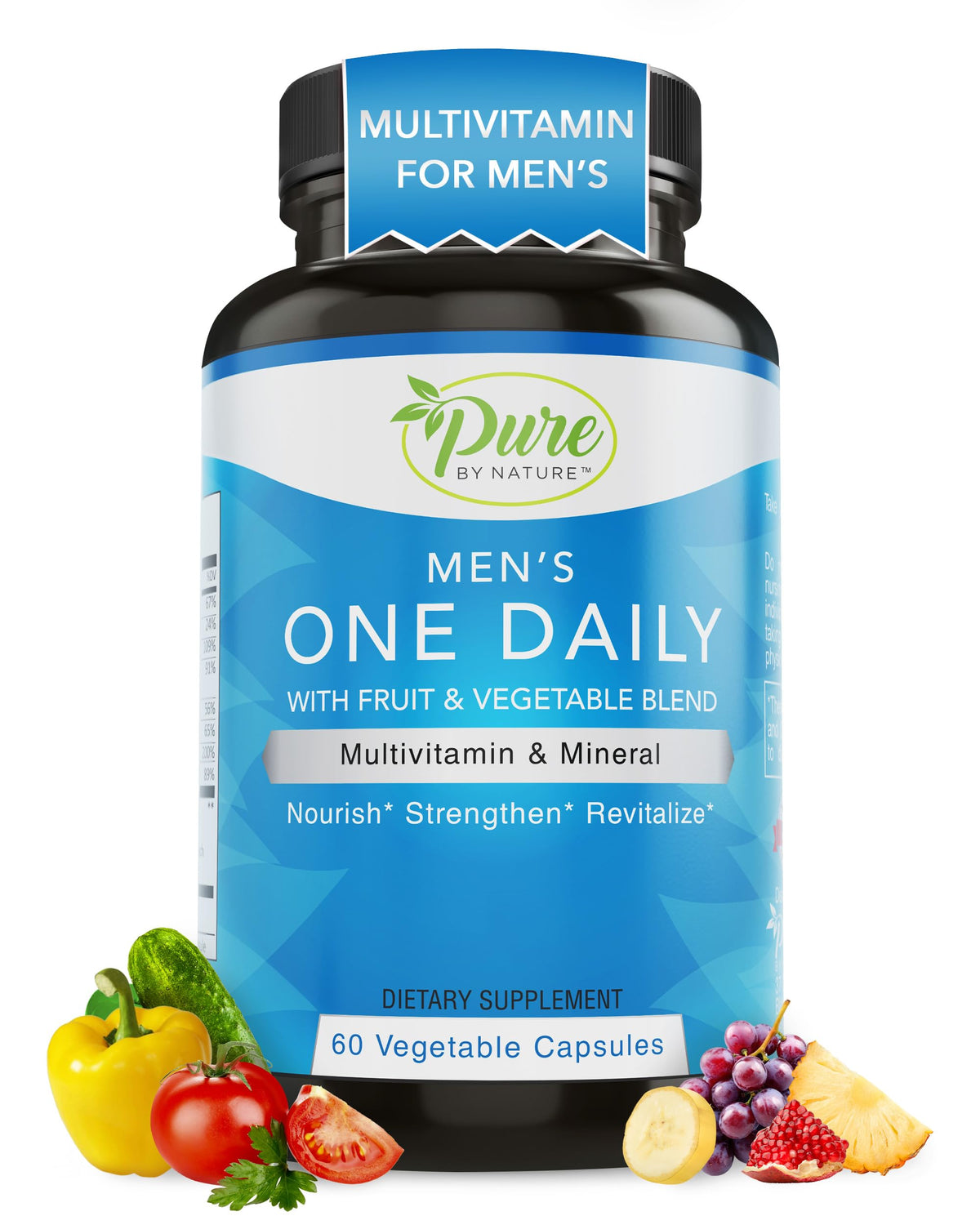 Pure By Nature One-Daily Multivitamin for Men - 60 Vegetarian Capsules
