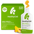 HealthyCell Vegan Daily Multivitamin with Iron & Omega-3 - 30 Packs