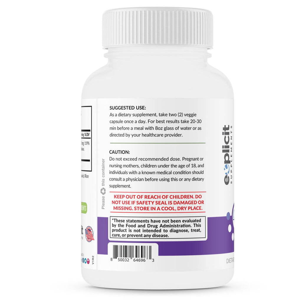 eXplicit Supplements Quad Magnesium Complex - 500mg - 60 Capsules - image 6