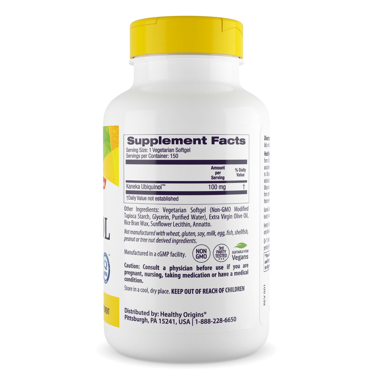 Healthy Origins Vegan Ubiquinol CoQ10 100 mg - 150 Softgels - image 2