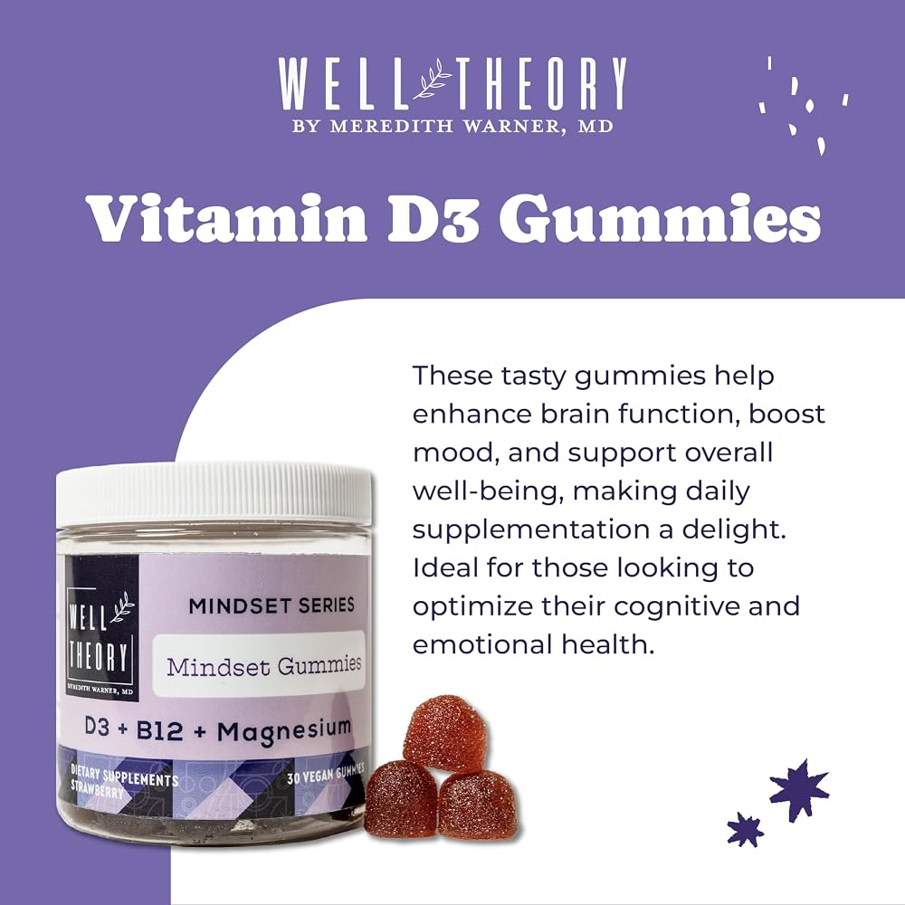 WELL THEORY D3 Gummies with Magnesium & B12 - 30 Vegan Gummies - image 2