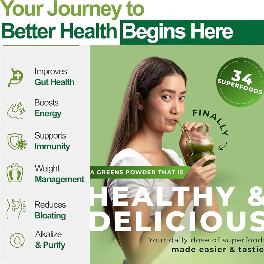 Generic Organic Greens Superfood Powder for Focus & Digestion - 30 Servings - image 7