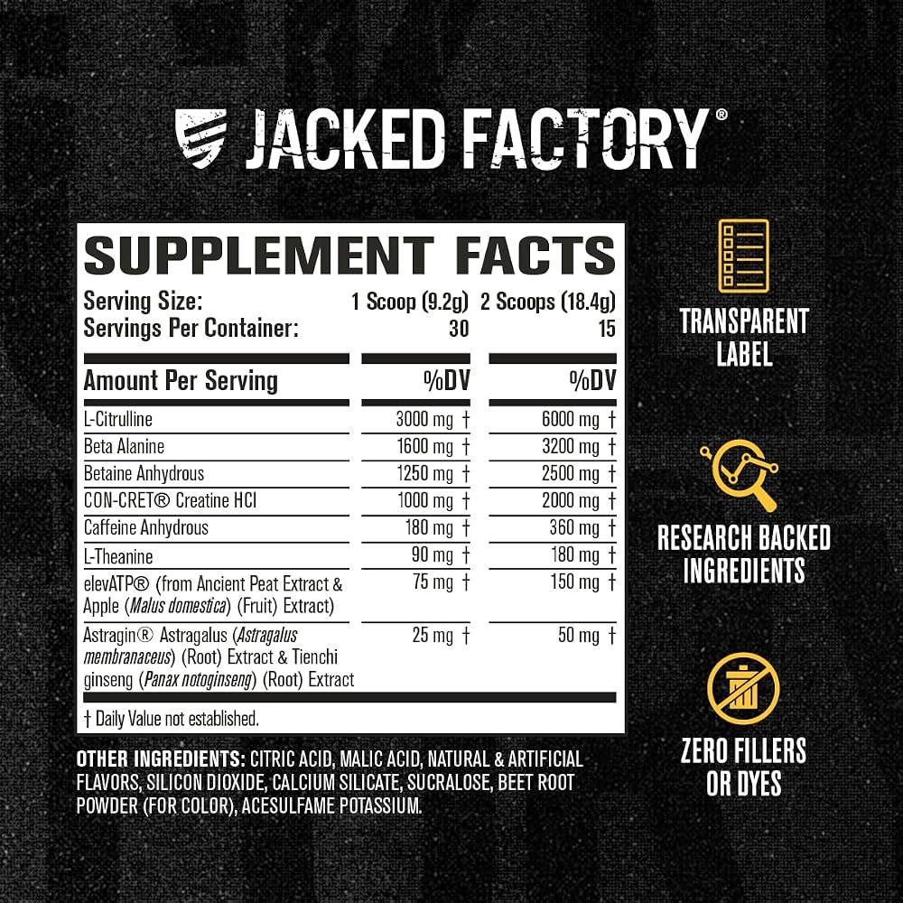 Jacked Factory Nitrosurge Build Pre-Workout Powder - 30 Servings - image 5