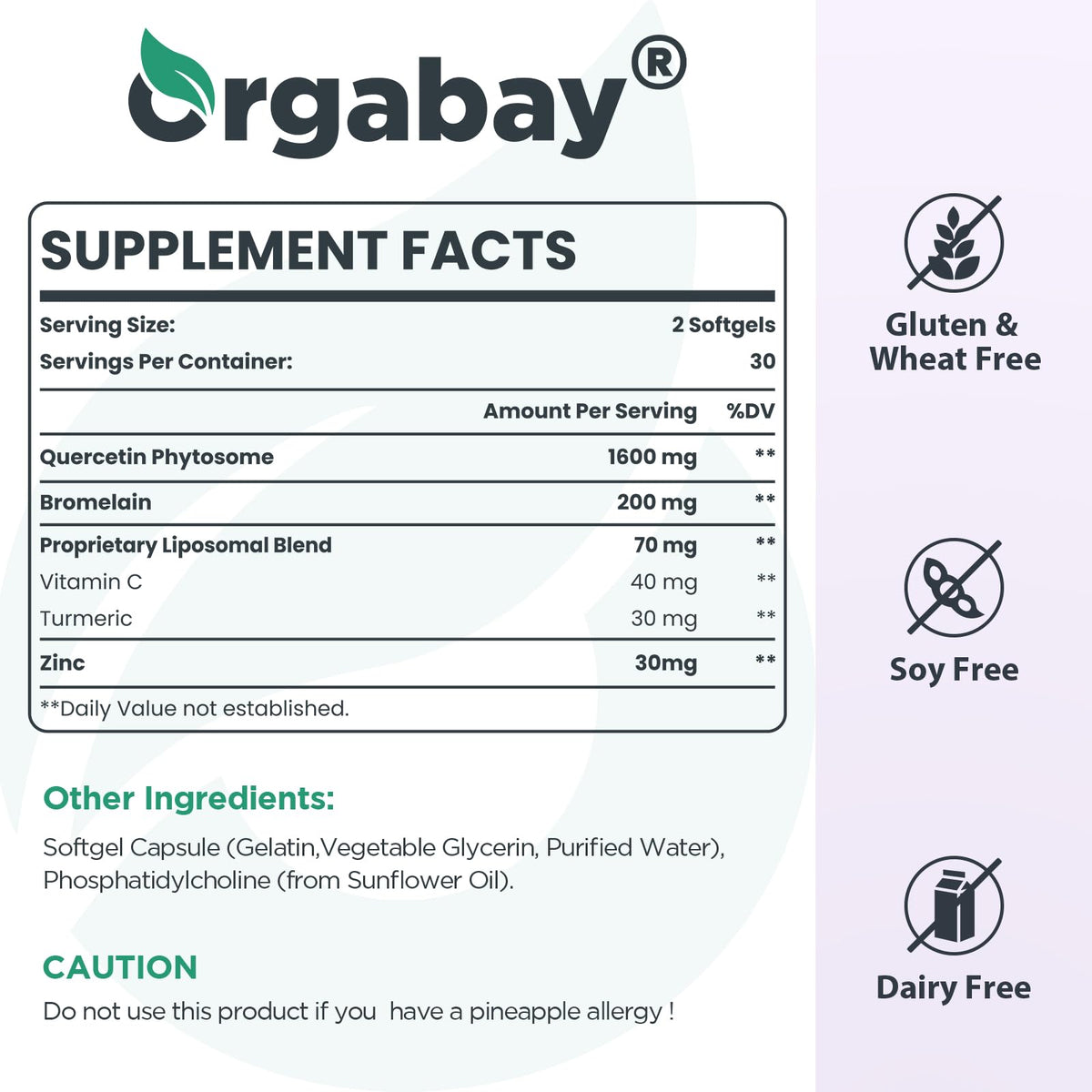 Orgabay Liposomal Quercetin Phytosome 1600 mg