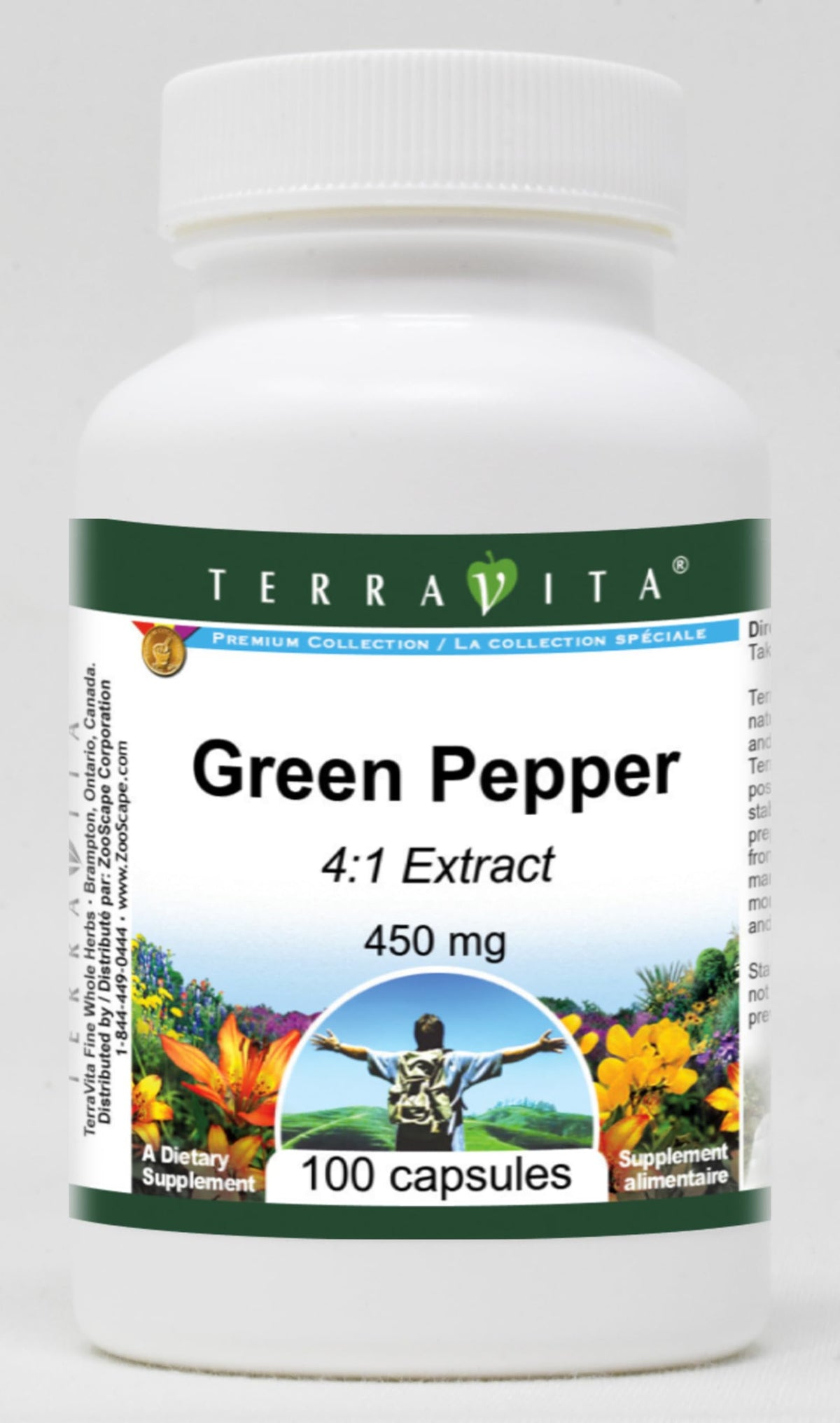 Terravita Green Pepper 4:1-450 mg (100 Capsules, ZIN: 521814)